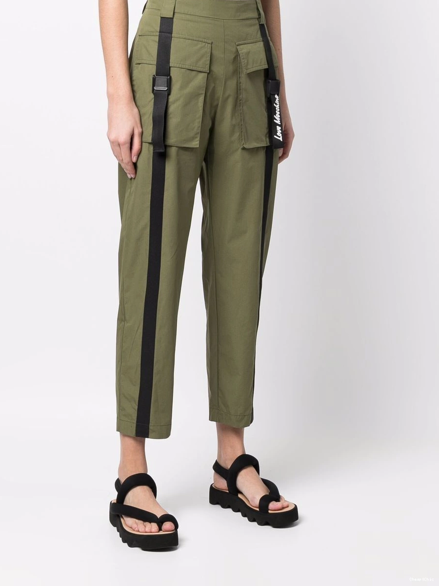 Affordable Love flap-pockets parachute trousers Moschino cotton-blend Women 0422